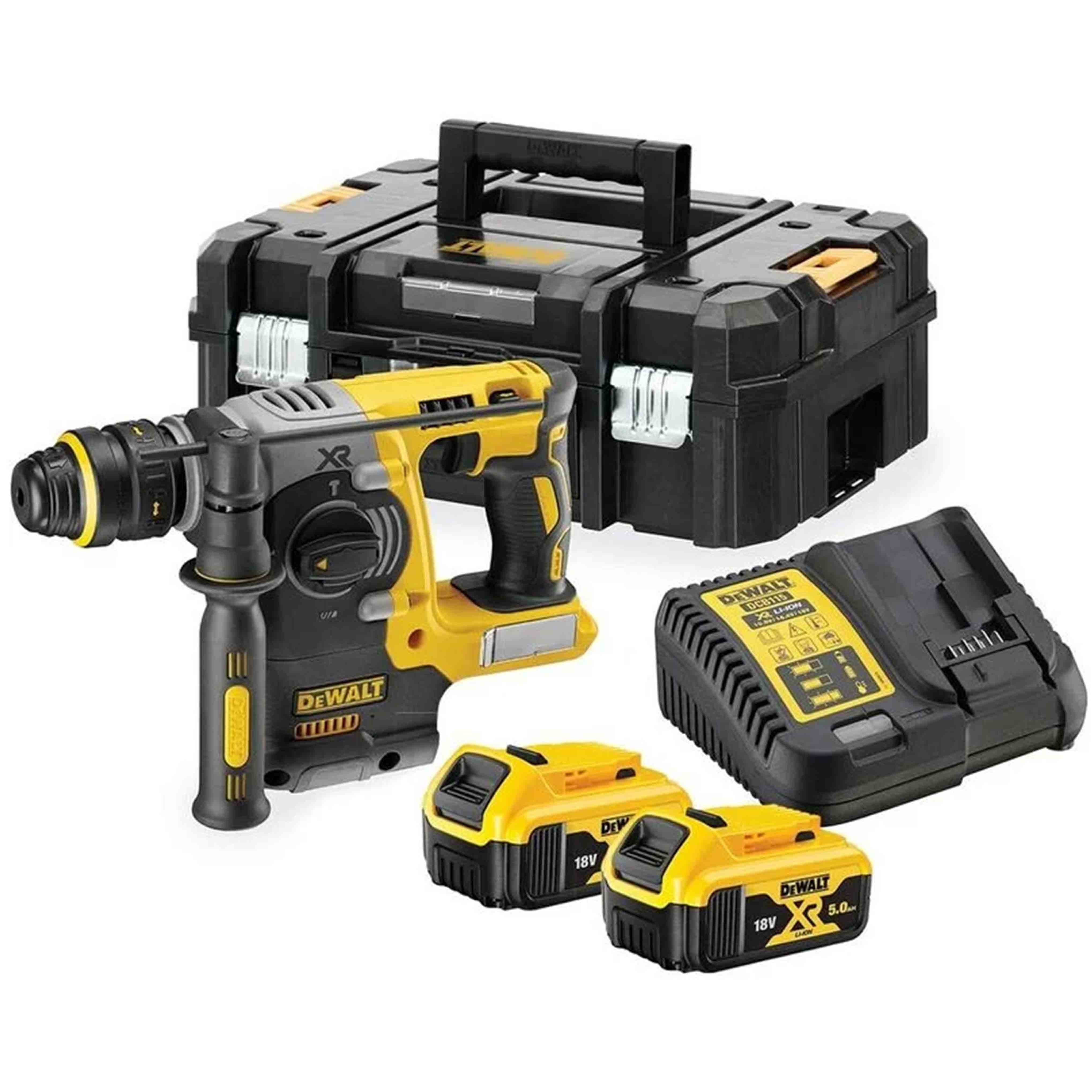 SDS-PLUS 24 mm XR LITHIUM Hammer Drill 18V 5.0Ah BRUSHLESS Motor in TSTACK CASE and ACCESSORIES - DeWALT - DCH273P2T-QW SDS-PLUS 24 mm XR LITHIUM Hammer Drill 18V 5.0Ah BRUSHLESS Motor in TSTACK CASE and ACCESSORIES - DeWALT - DCH273P2T-QW